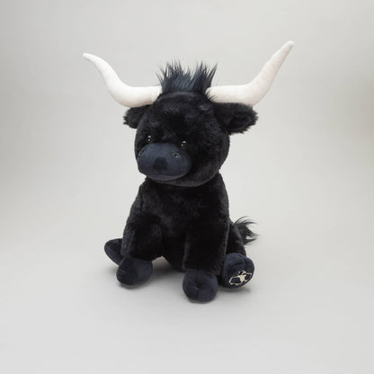 Black Large Longhorn Plush Cow- 30cm