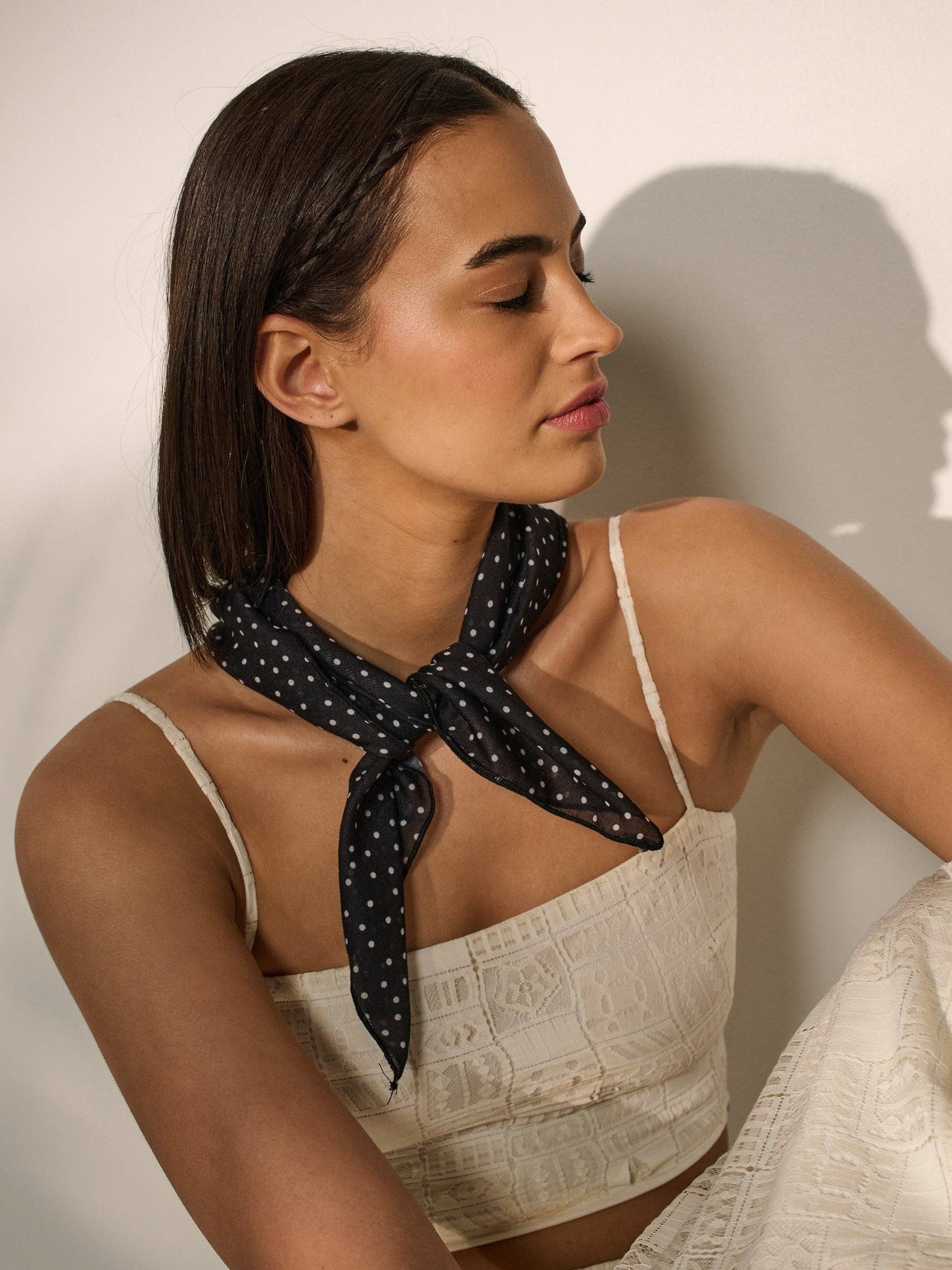 Dainty Polka Dot Print Bandana scarf