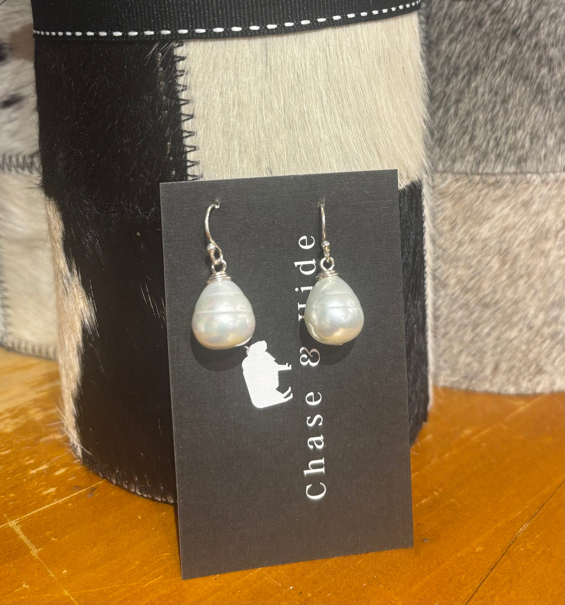 925.ss Hooks & pearl drop earrings