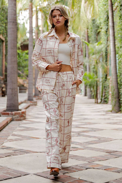 EMBROIDERED WESTERN BUTTON DOWN SHIRT