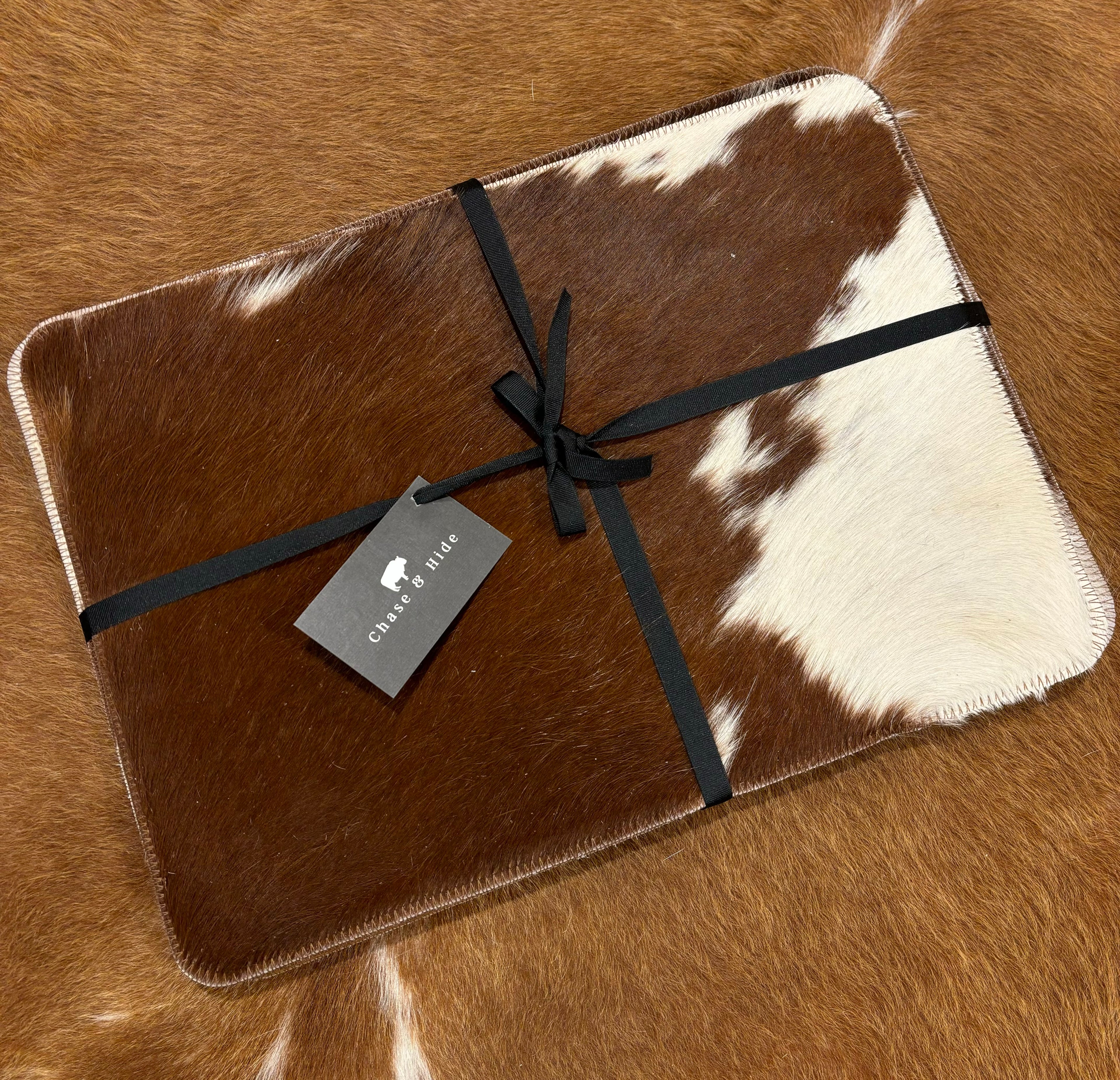 Plain cowhide placemats ( set of six) 