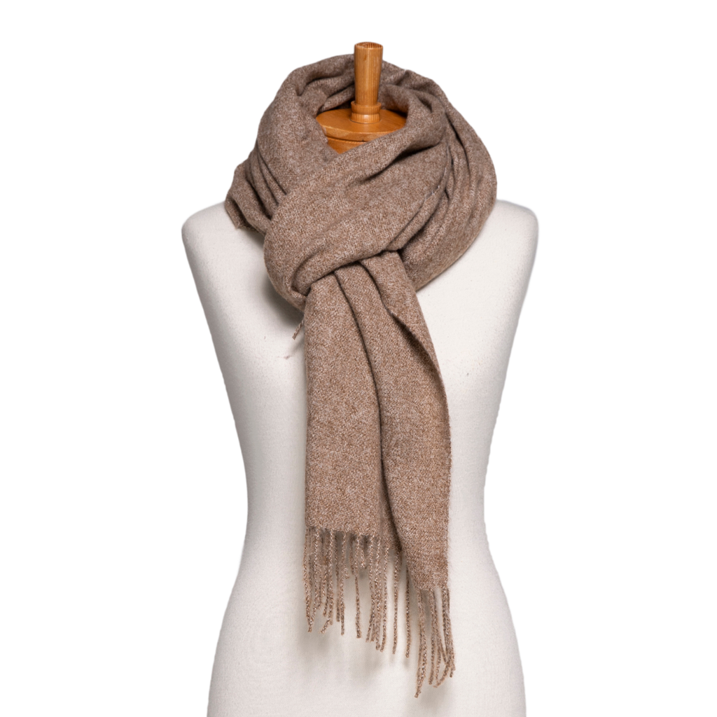 THSS2784: Brown: Luxe Plain Scarf