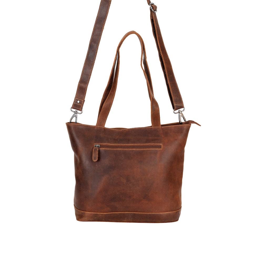 Wildera Leather “Rowan” Tote Bag – Premium Full-Grain Leather Shoulder &amp; Crossbody