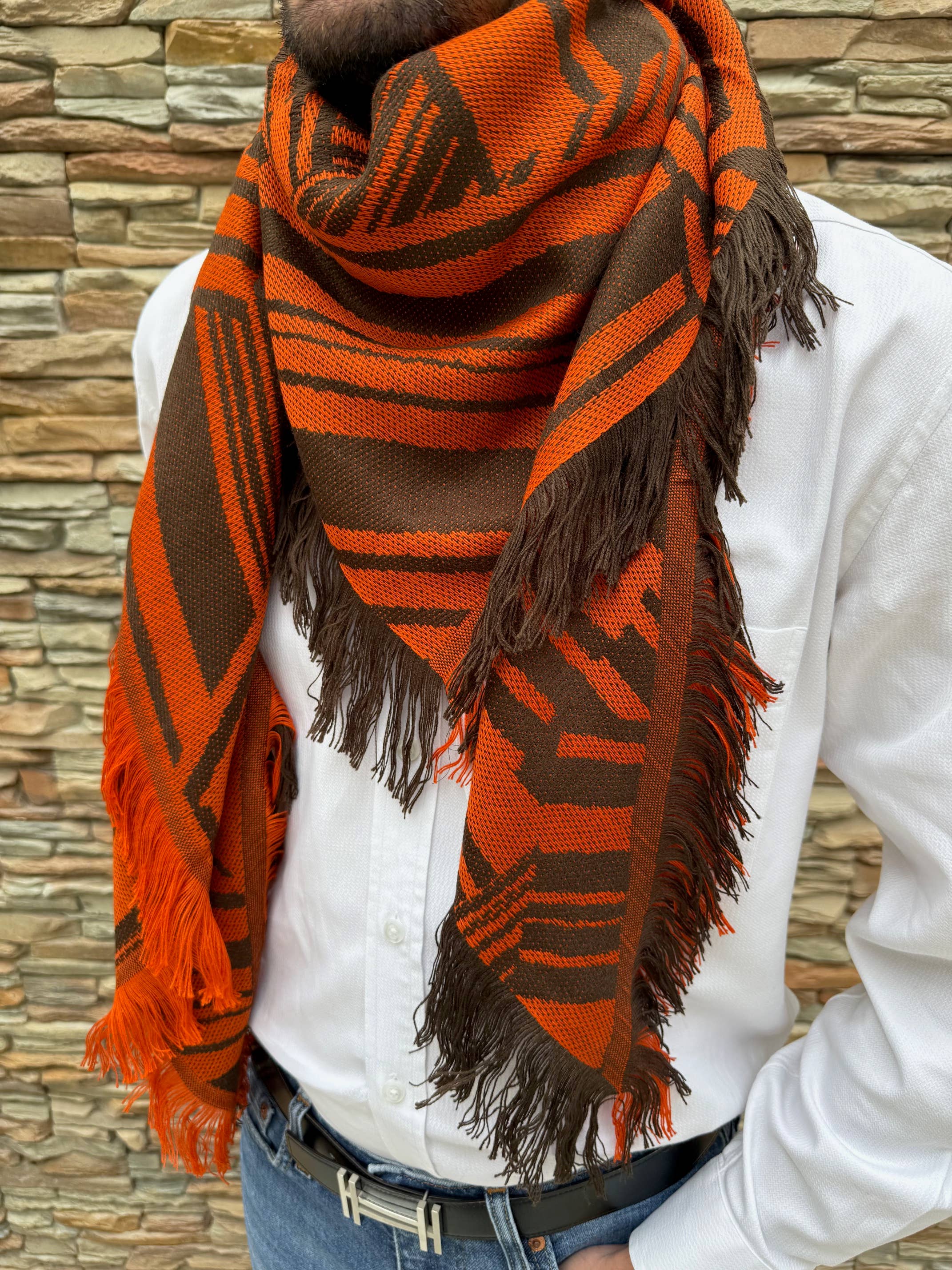 Triangle woven scarf Made in France - Acrylic Wool