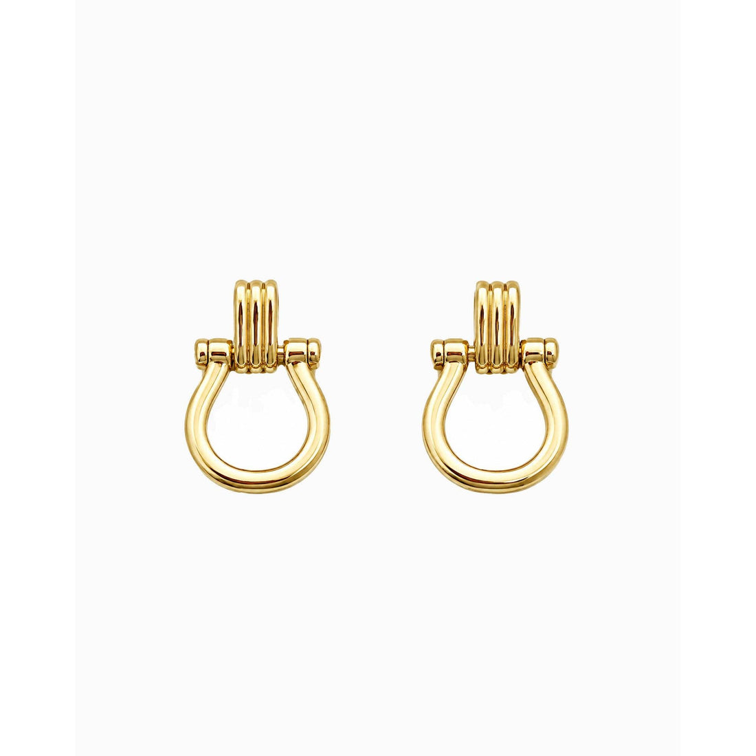 Door Knocker Horsebit Link Drop Earrings