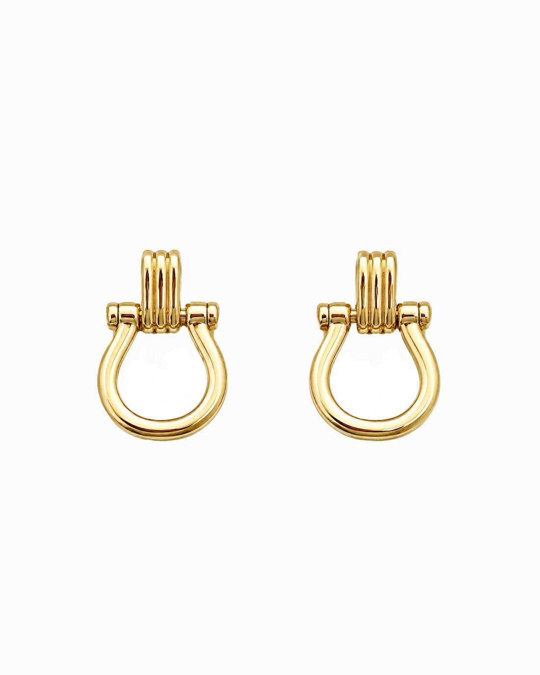 Door Knocker Horsebit Link Drop Earrings