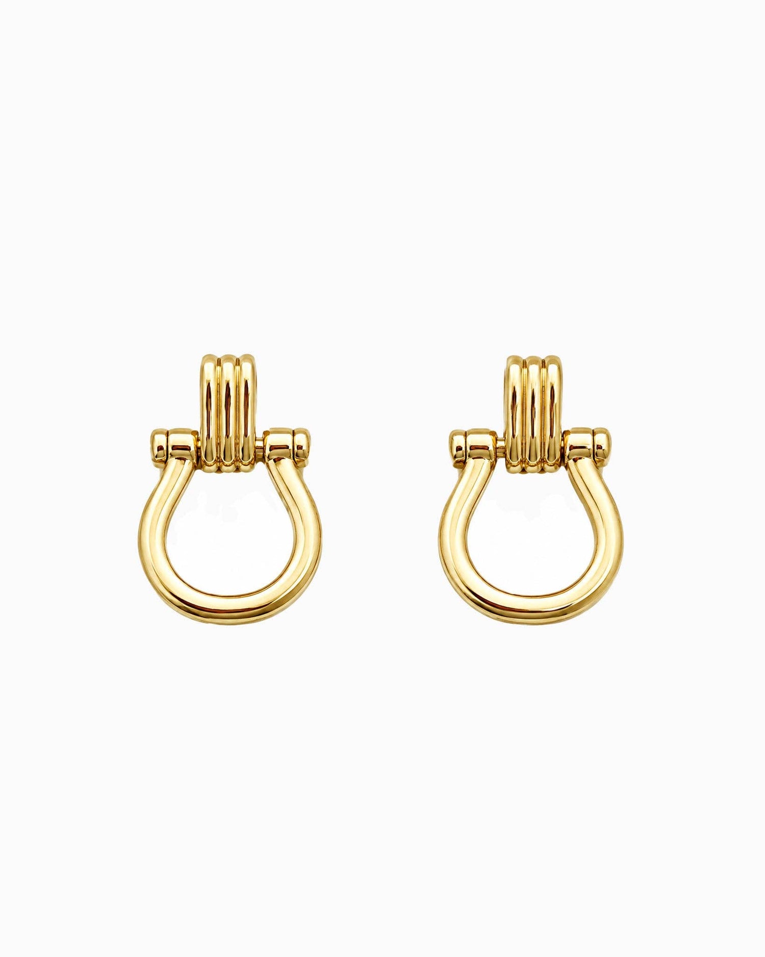 Door Knocker Horsebit Link Drop Earrings