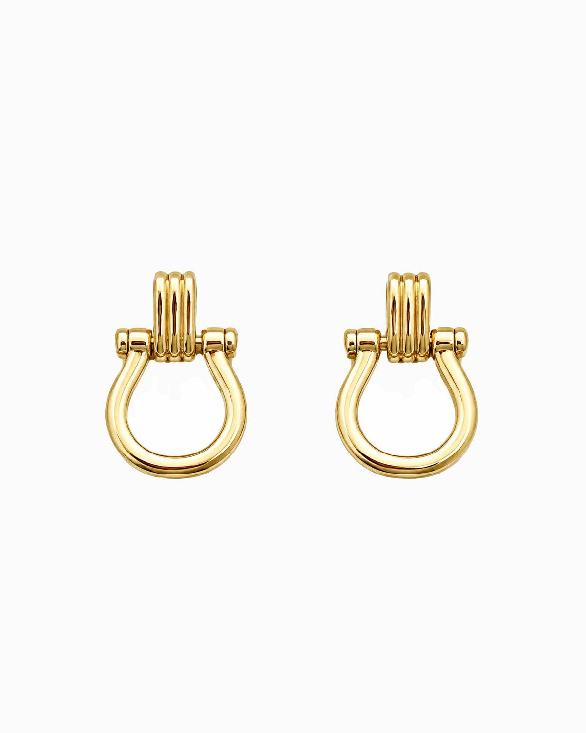 Door Knocker Horsebit Link Drop Earrings