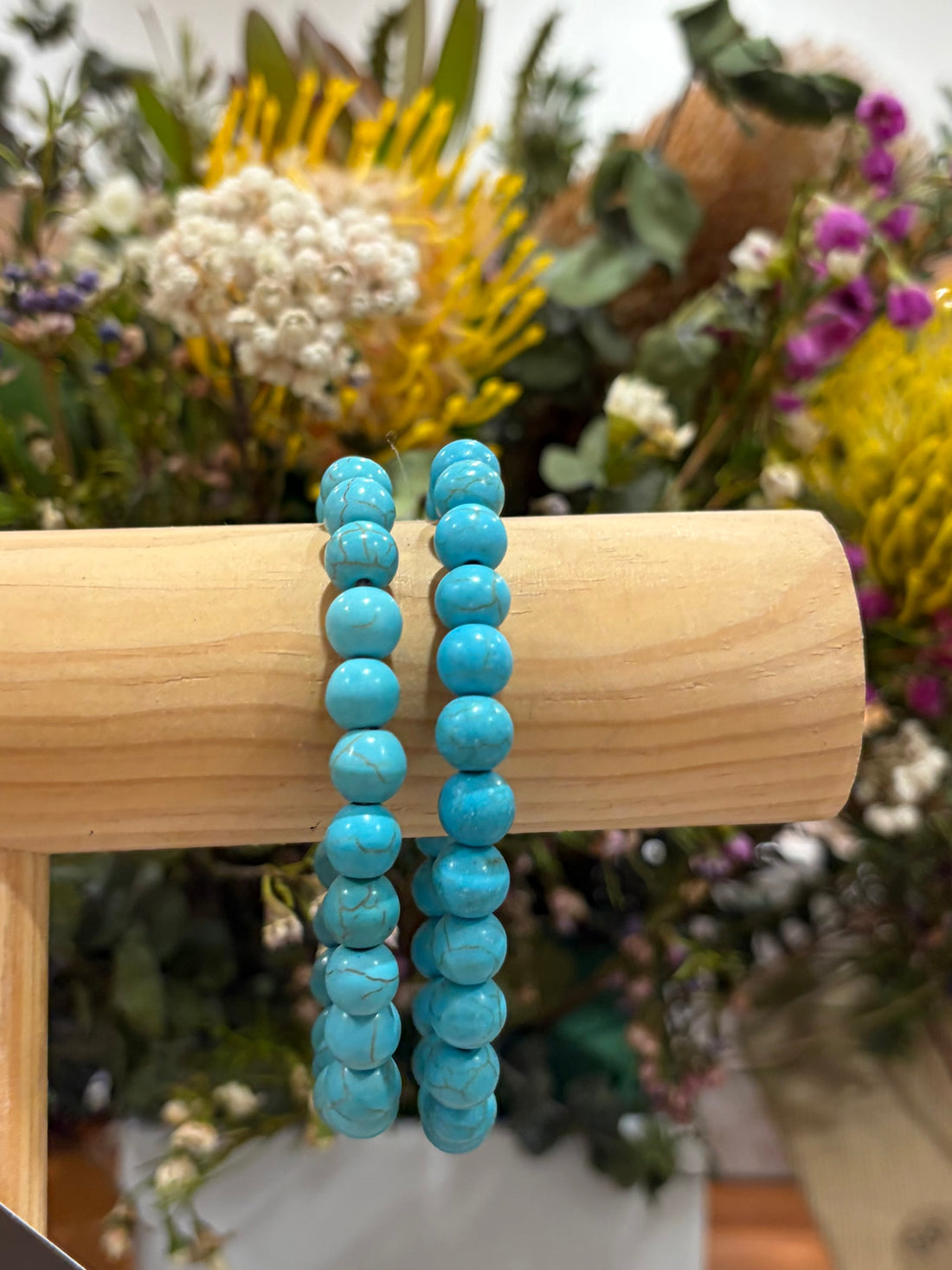 Set or 2 Turquoise Beaded Bracelet