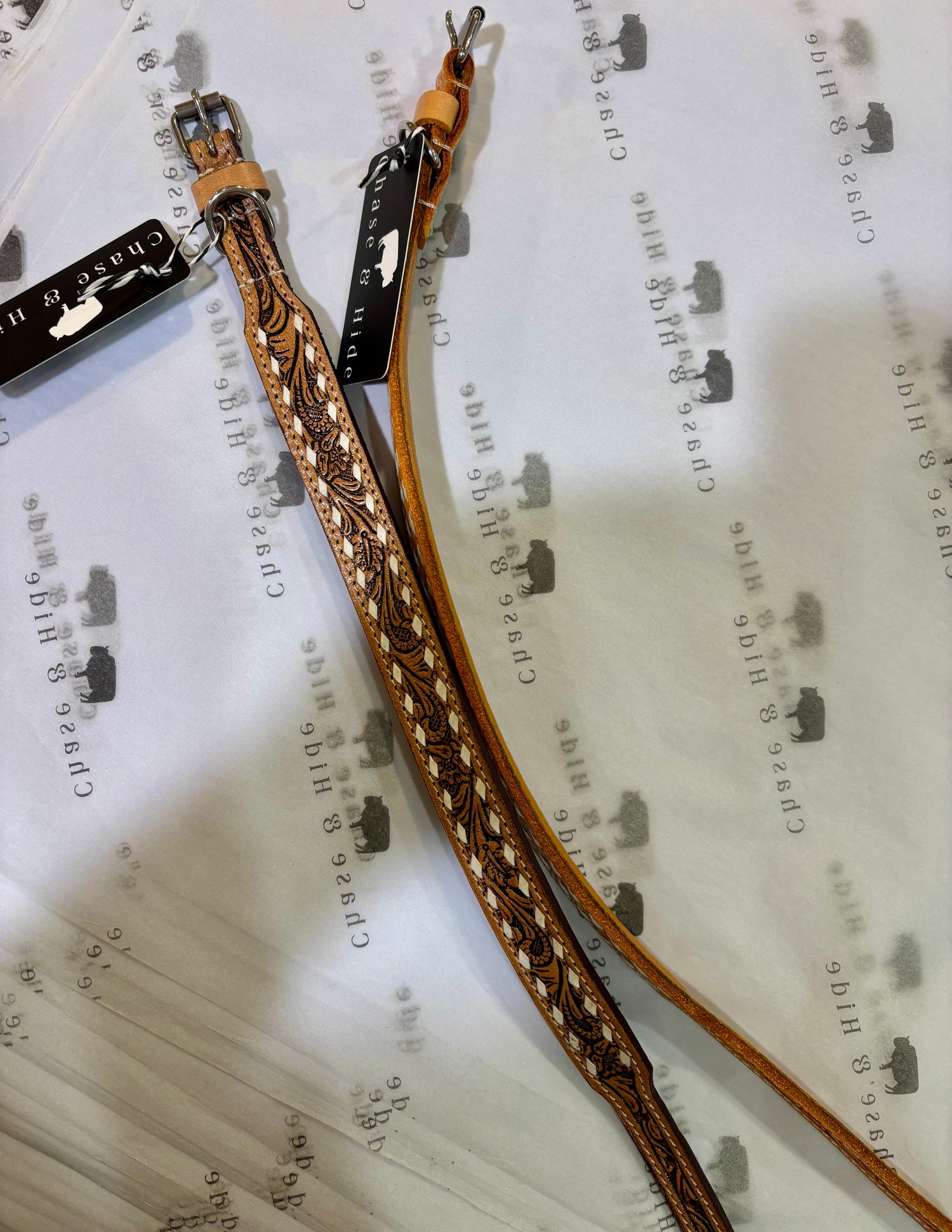 Tooled Leather Dog Collar