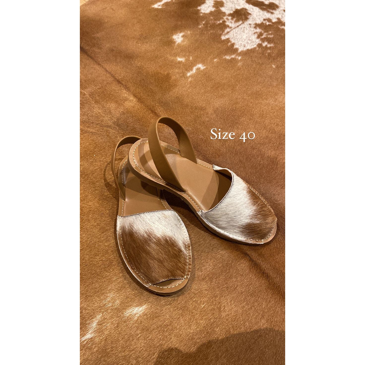 Cowhide Shoes Sling back