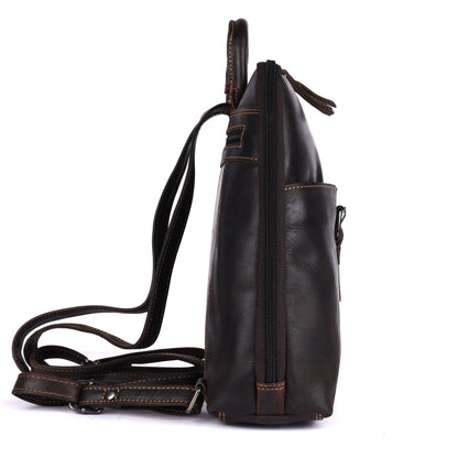 Greenwood Hartley Leather Backpack Dark Brown