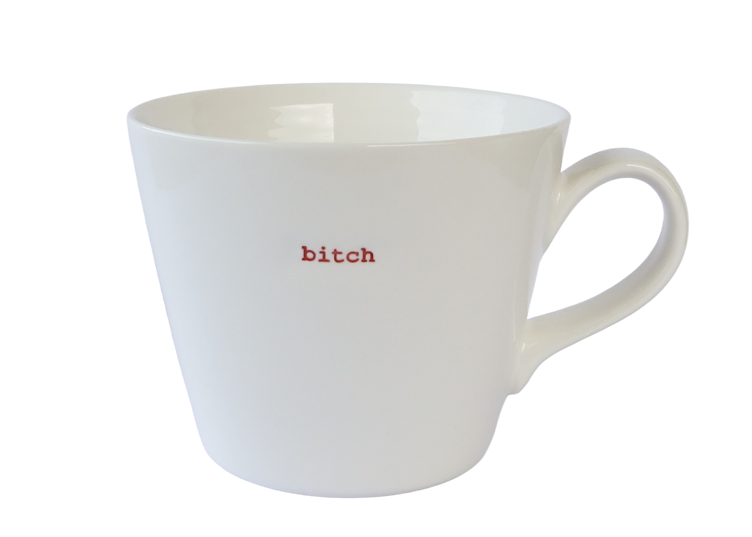 KBJ Word Bucket Mug - B**ch (Hand Embossed Red Text)