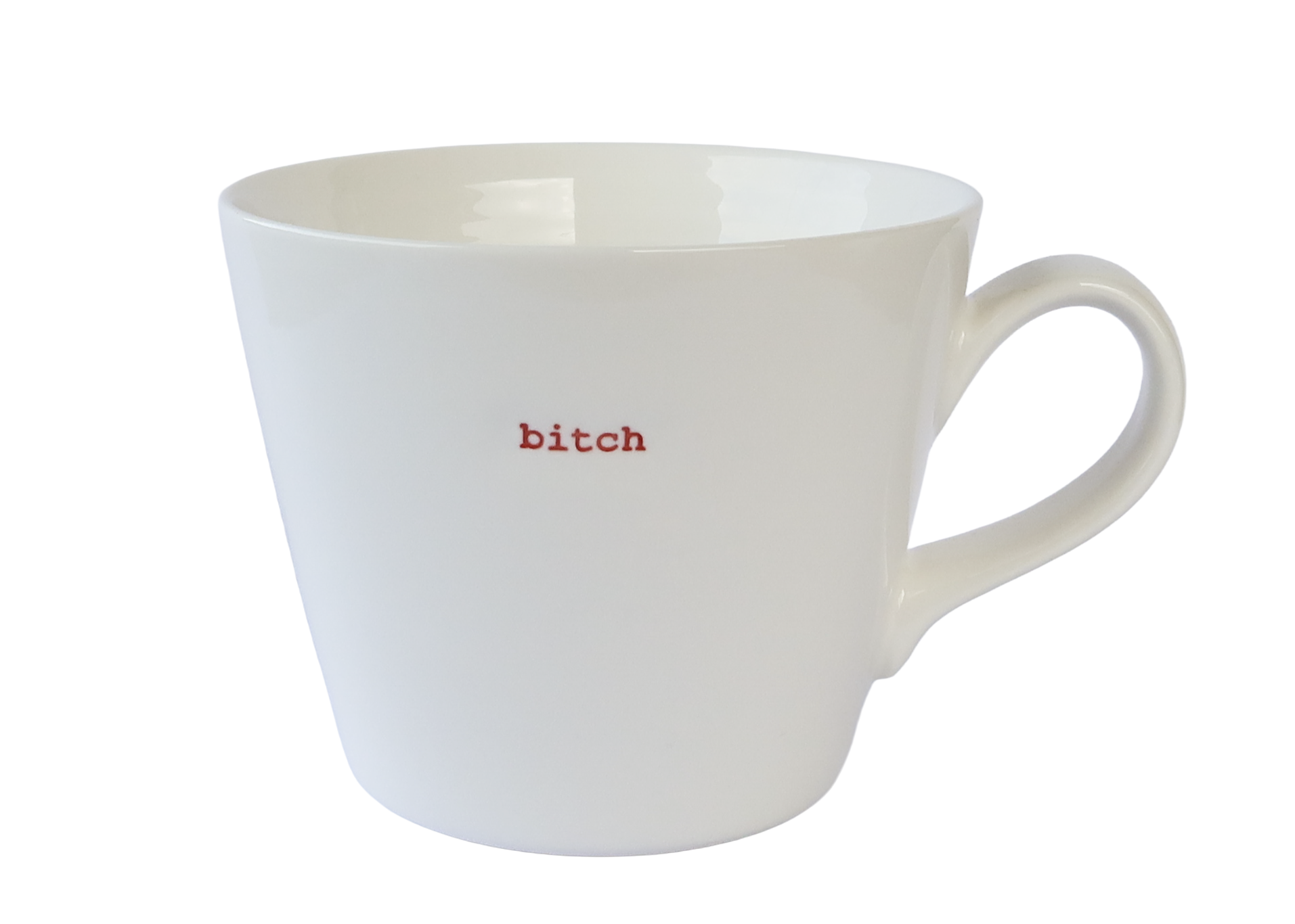 KBJ Word Bucket Mug - B**ch (Hand Embossed Red Text)