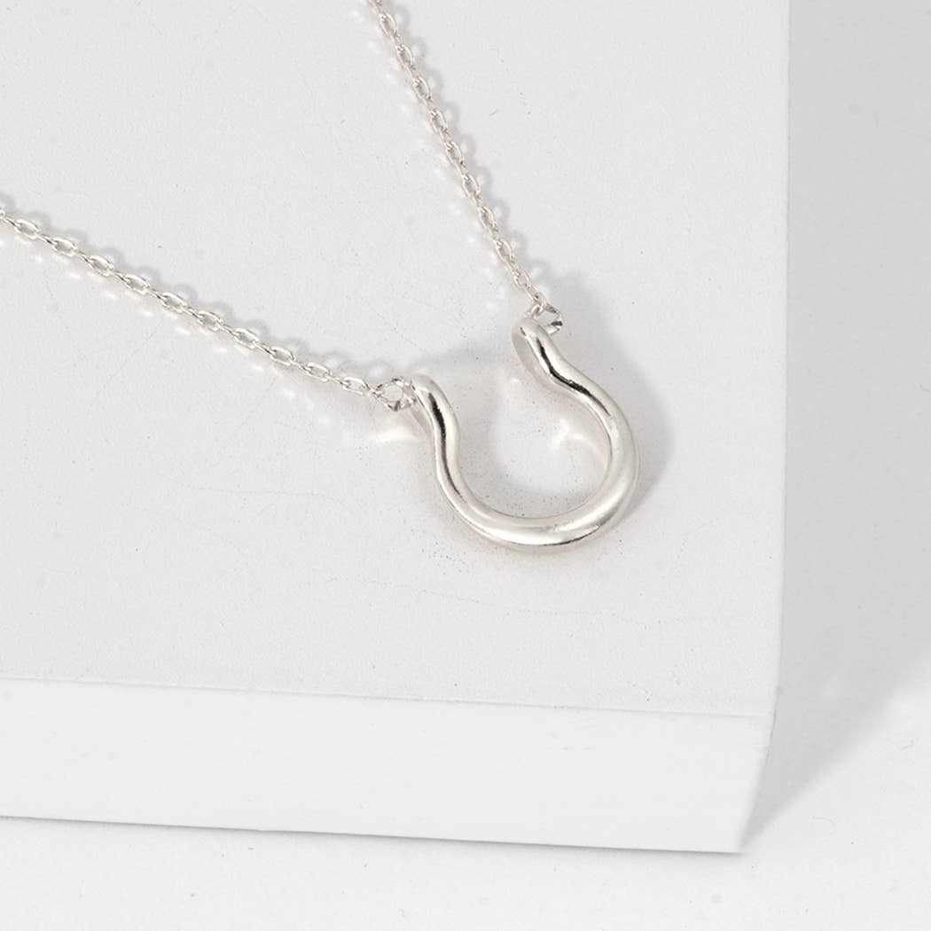Horseshoe Spirit Pendant  Gold Dipped Necklace