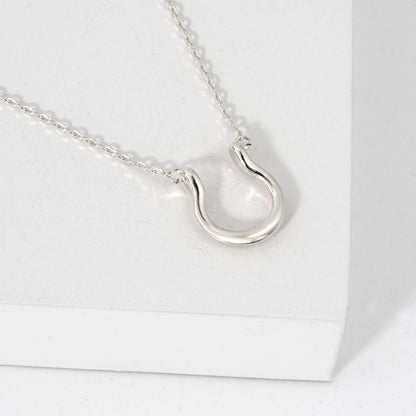 Horseshoe Spirit Pendant  Gold Dipped Necklace