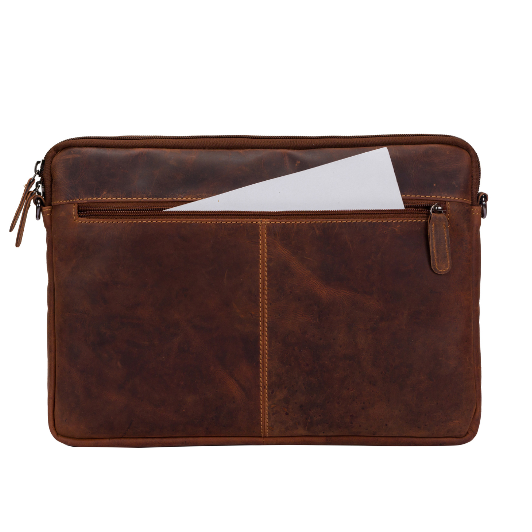 Leather Laptop Sleeve - MacBook Pro/Air 13 / 15 / 16 inch sleeve with Strap - Montreal Sandal GWLP06
