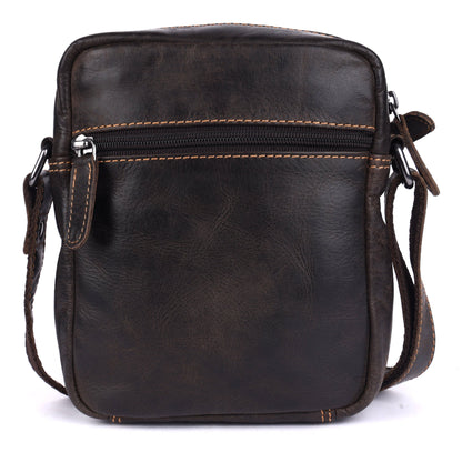 Greenwood Leather Ryder Crossbody Bag, Vintage Dark Brown