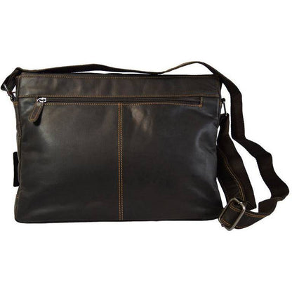 Leather Shoulder Laptop Bag Brown Gent GW117BRN