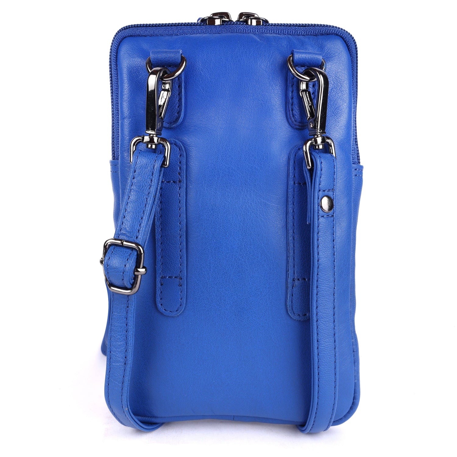 Greenwood Cleo Blue Leather Phone Crossbody Bag