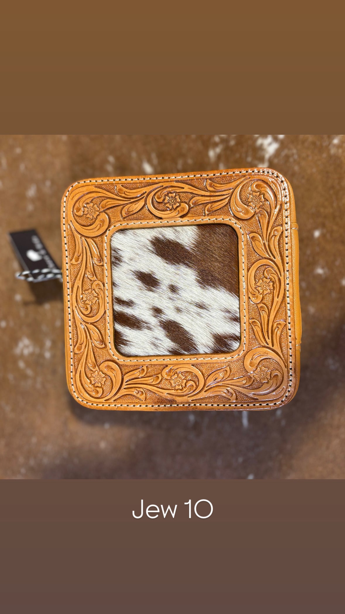 Tooled and Hide Jewellery Box 