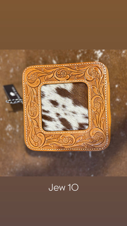 Tooled and Hide Jewellery Box 