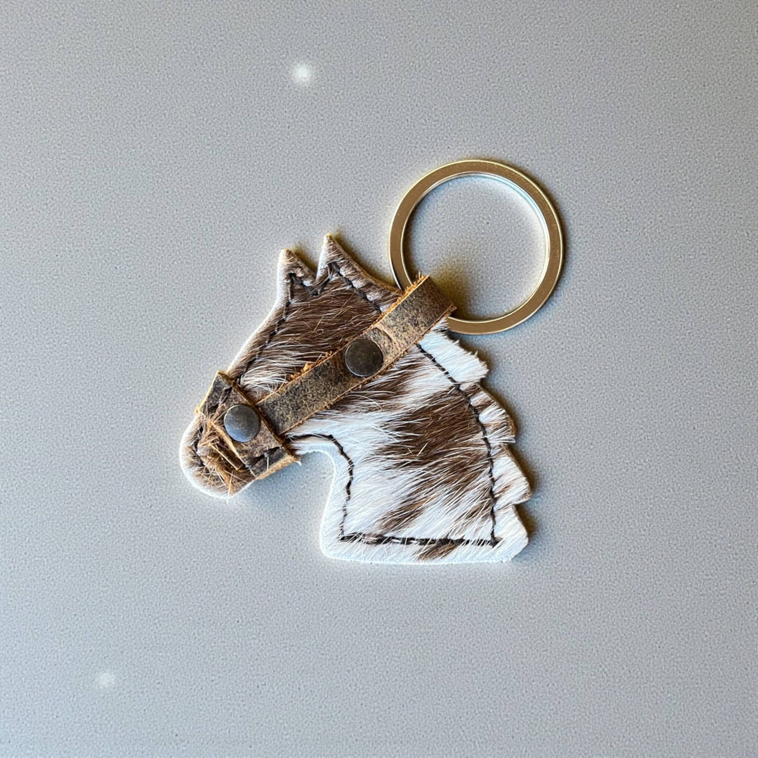 Horse cowhide &amp; leather Keychain 