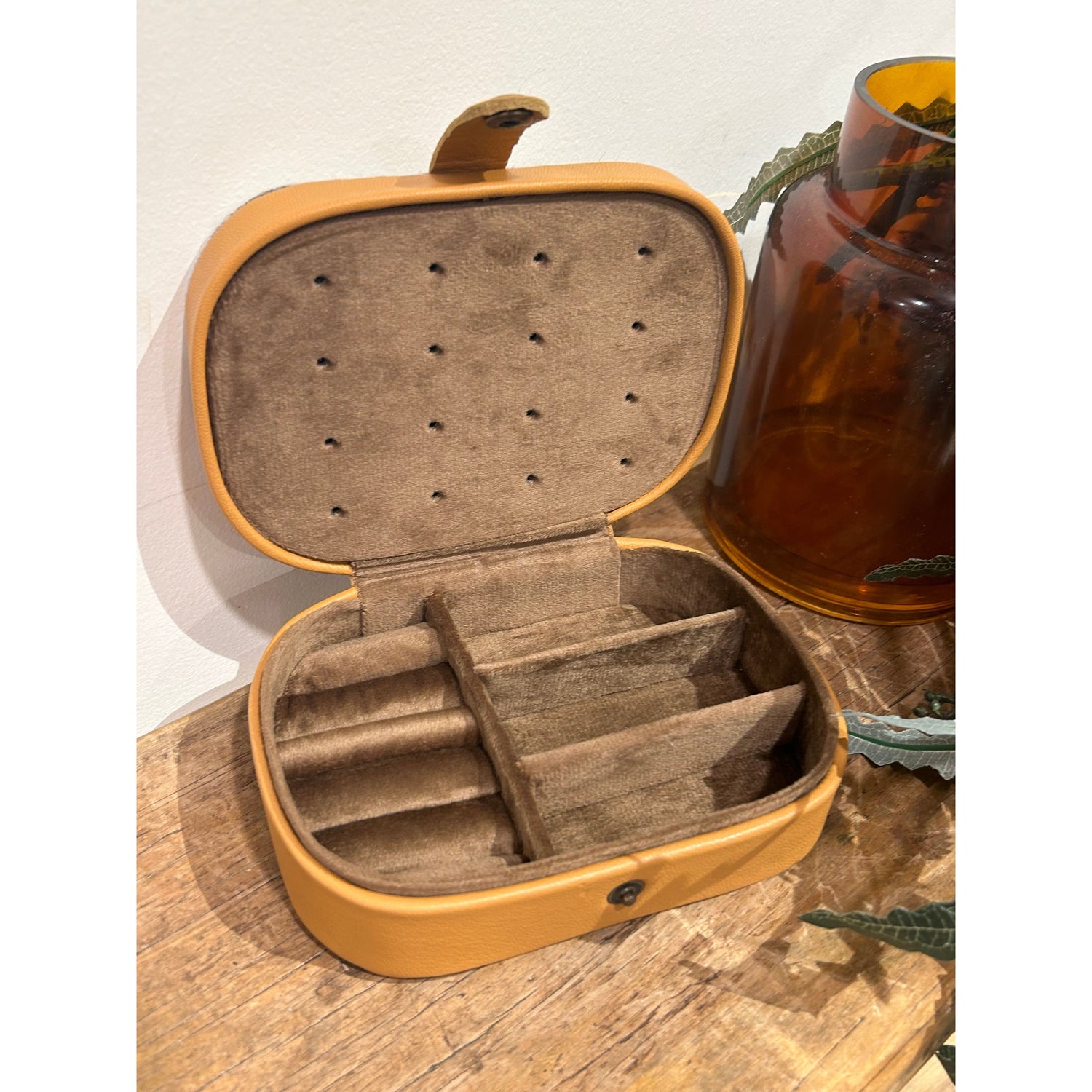 Small Hide and Leather Jewellery Box 