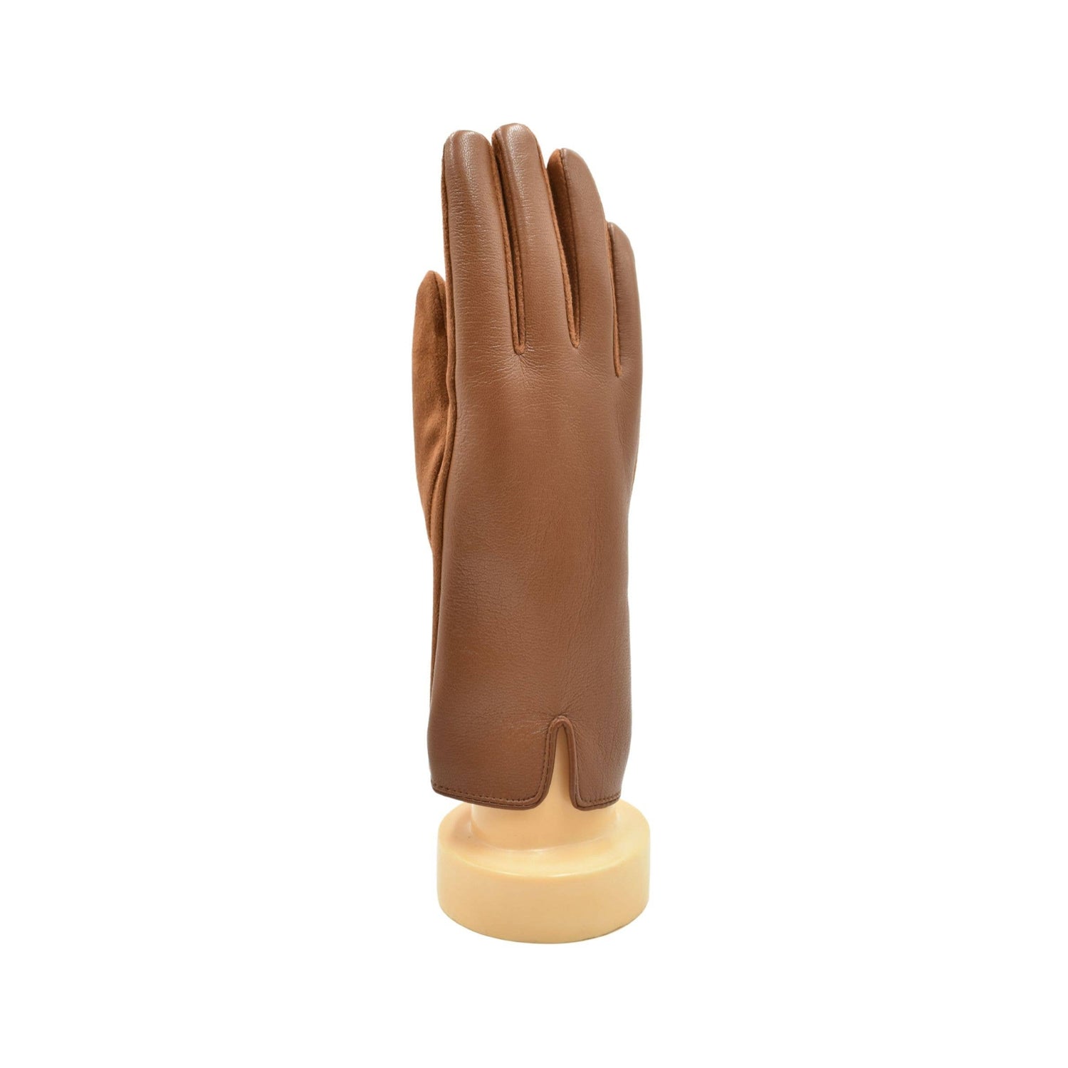 Tan: Faux Leather Gloves