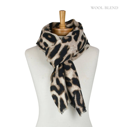 THSS2862: Beige: Lux Leopard Scarf