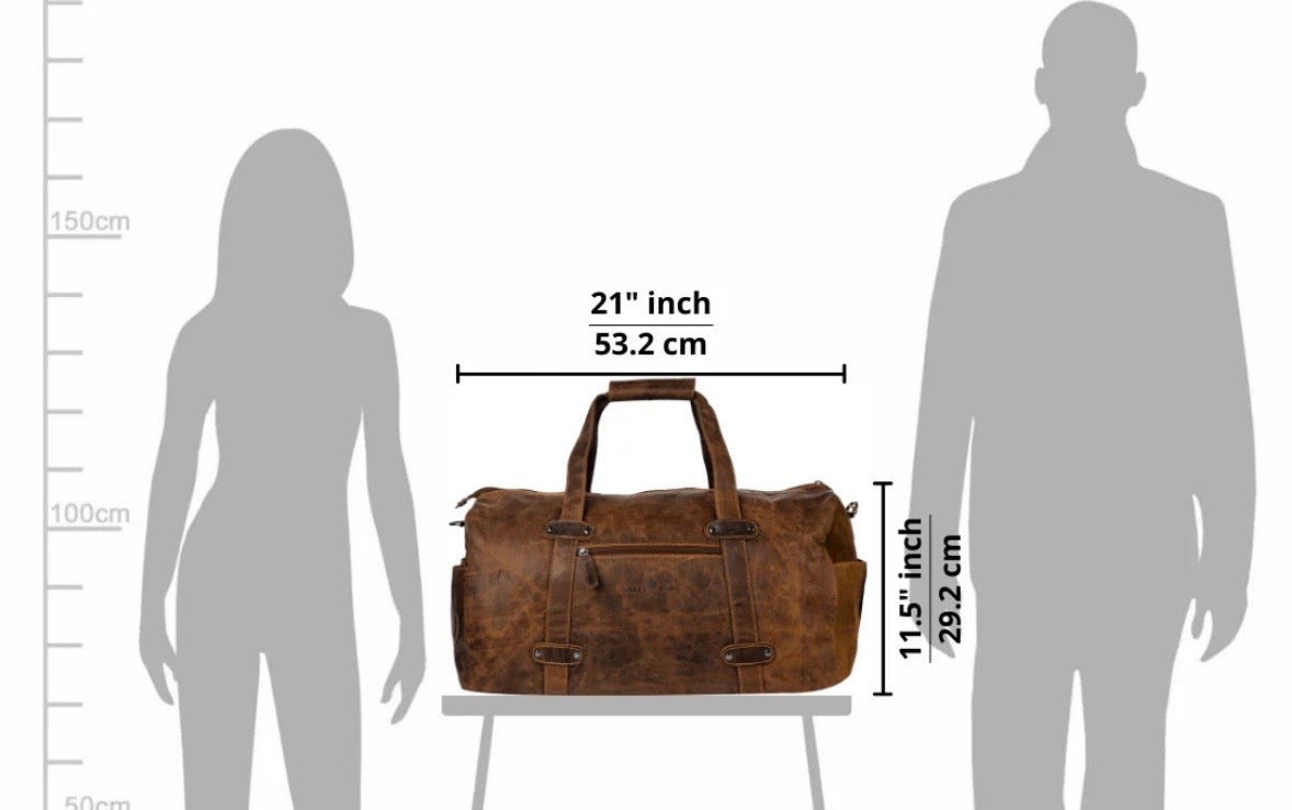 Leather Overnight Duffle Bag 
