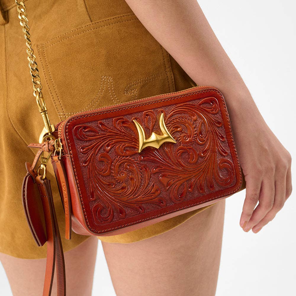 Loyal West Shell Mini Purse In Handtooled Leather