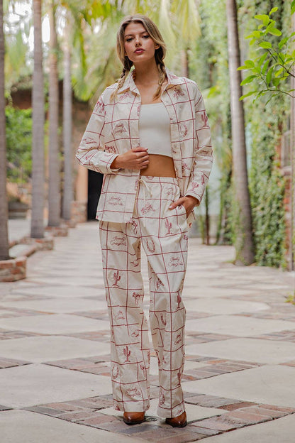 EMBROIDERED WESTERN BUTTON DOWN SHIRT