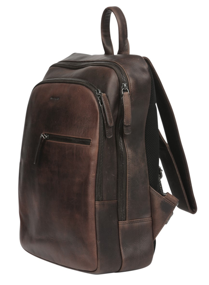 Men’s Brown Leather Backpack 