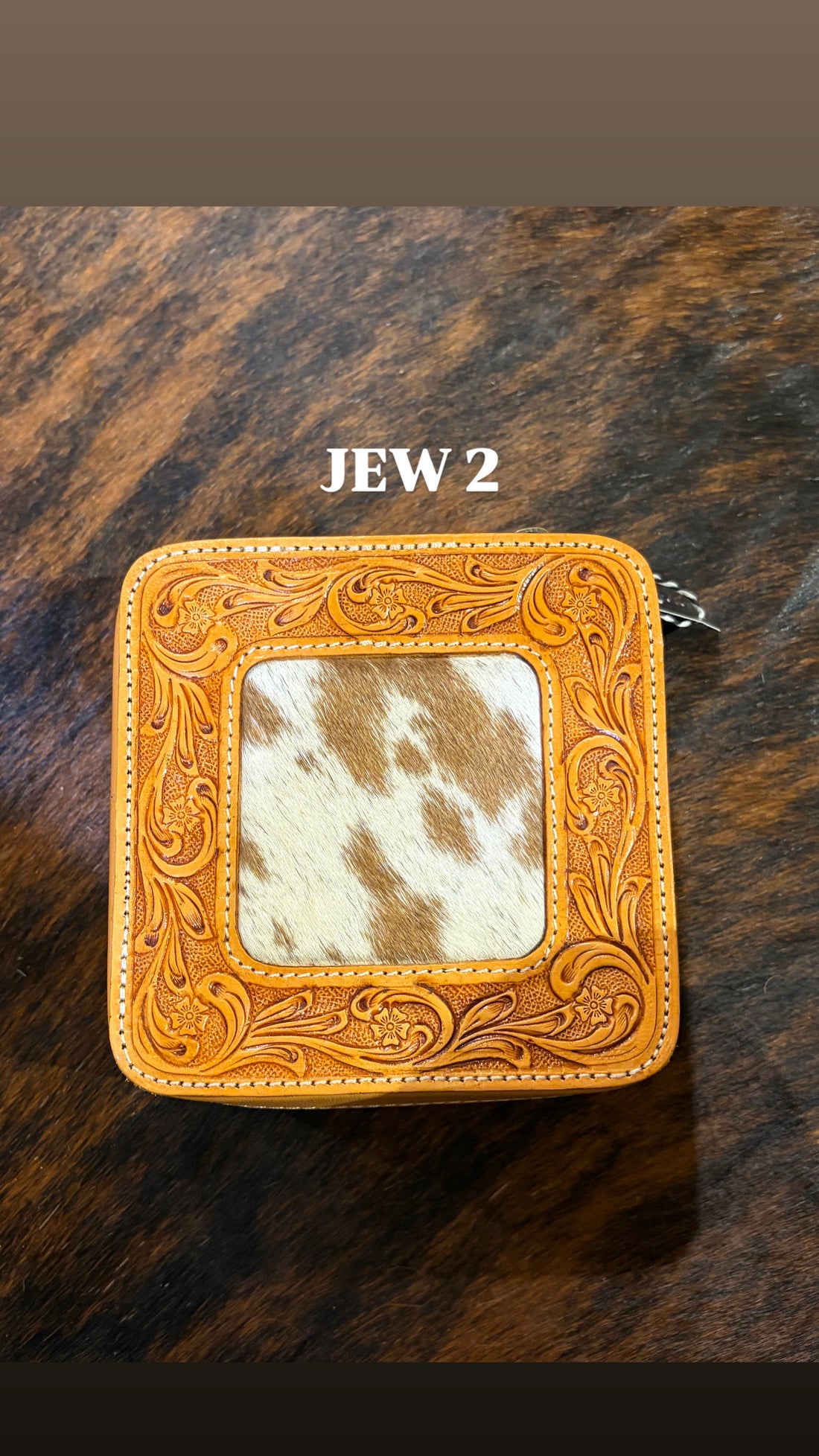 Tooled and Hide Jewellery Box 