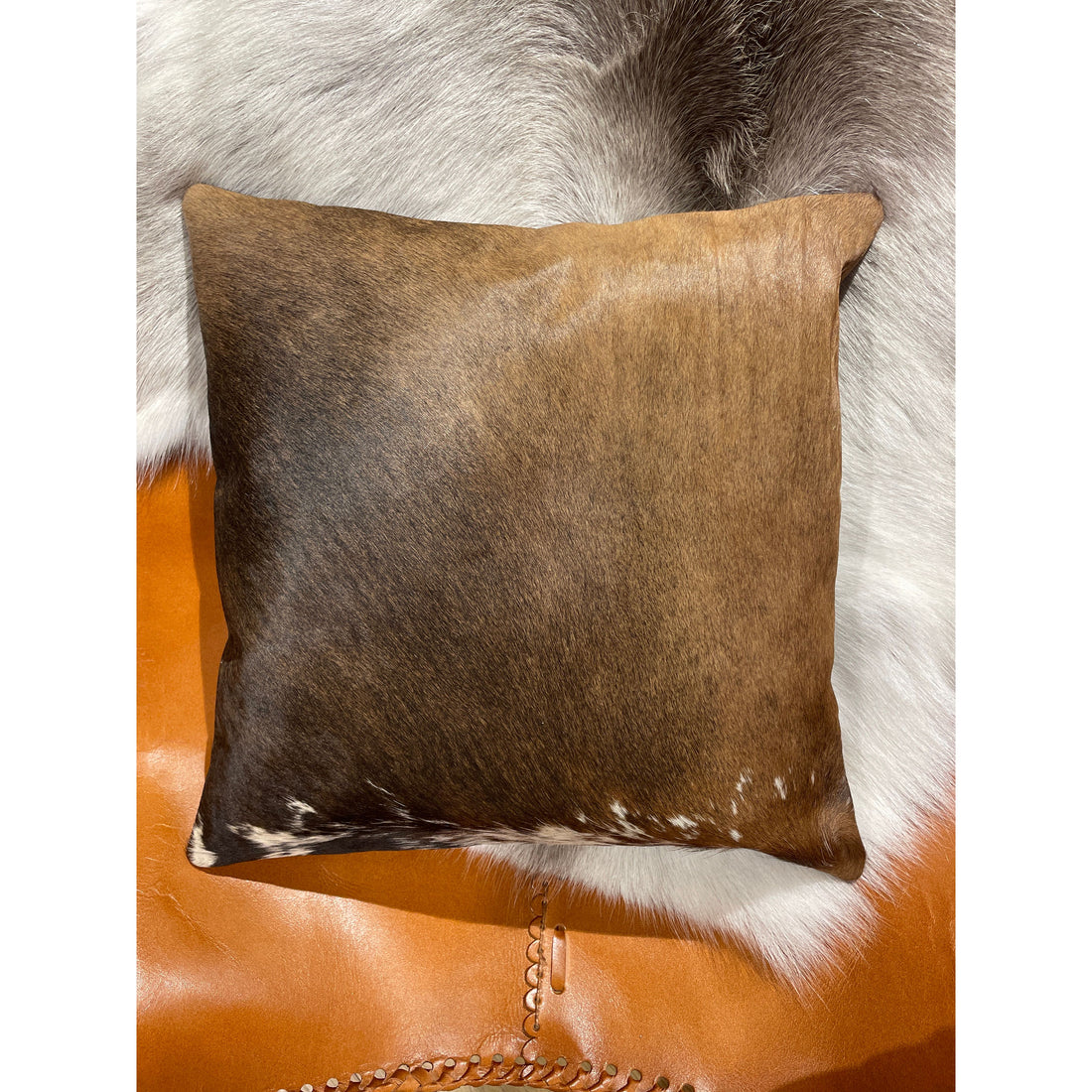 Hide and leather Cushion