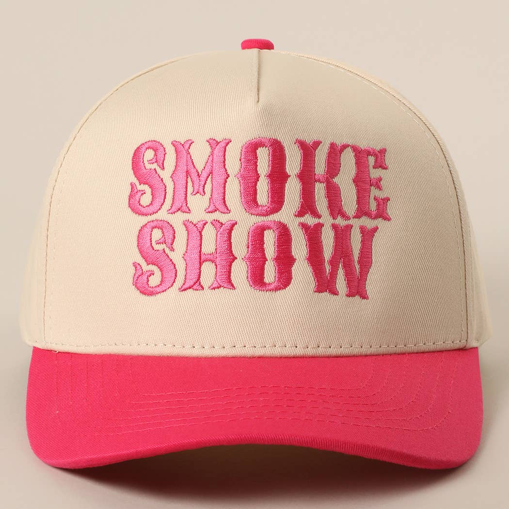 SMOKE SHOW Typographic Embroidery Baseball Cap