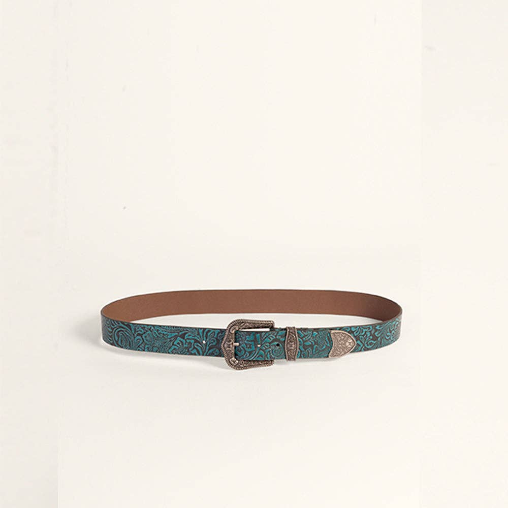 Loyal West Sophia Belt-Pink Floral Leather
