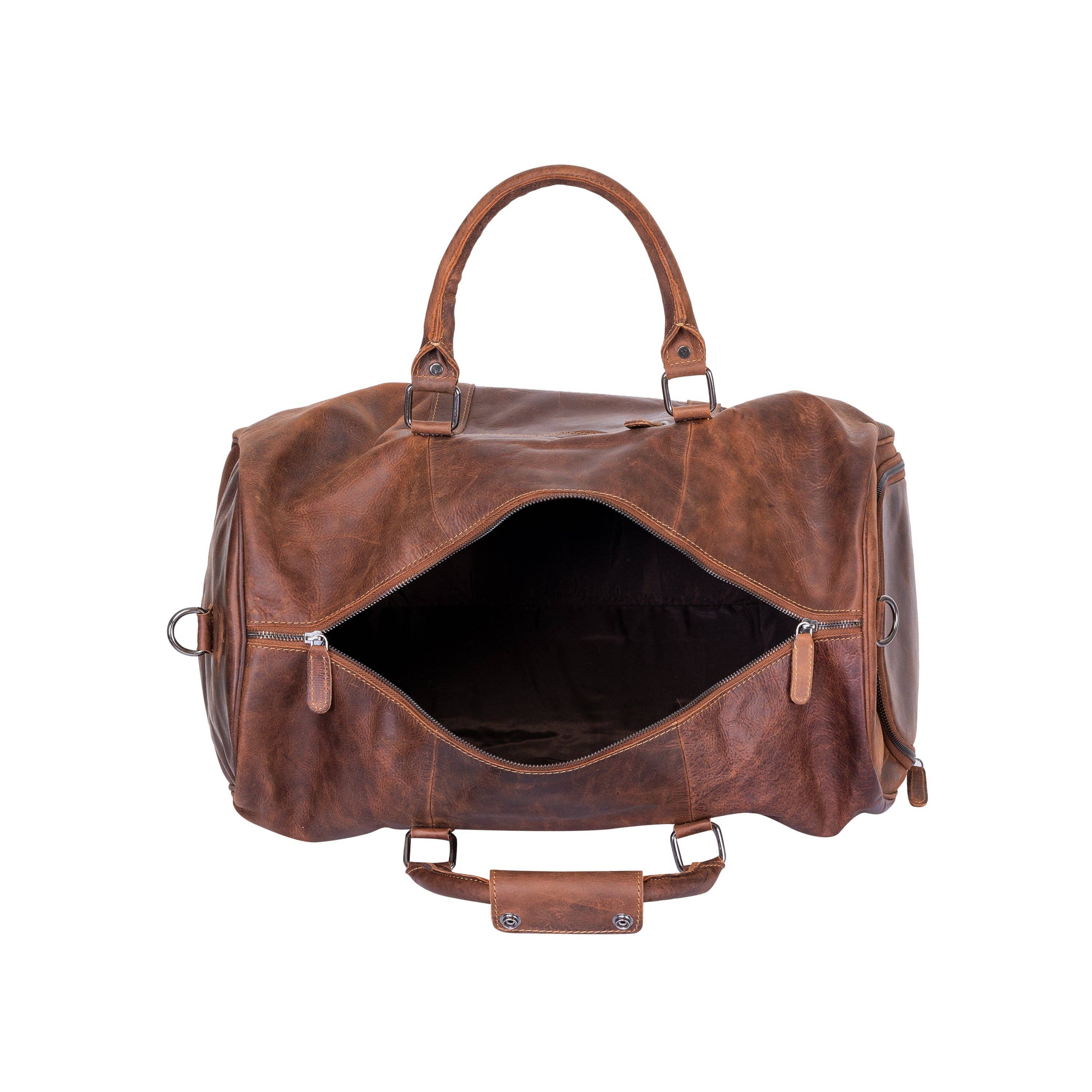 Leather Overnight Bag Milan - Rugged Leather -  