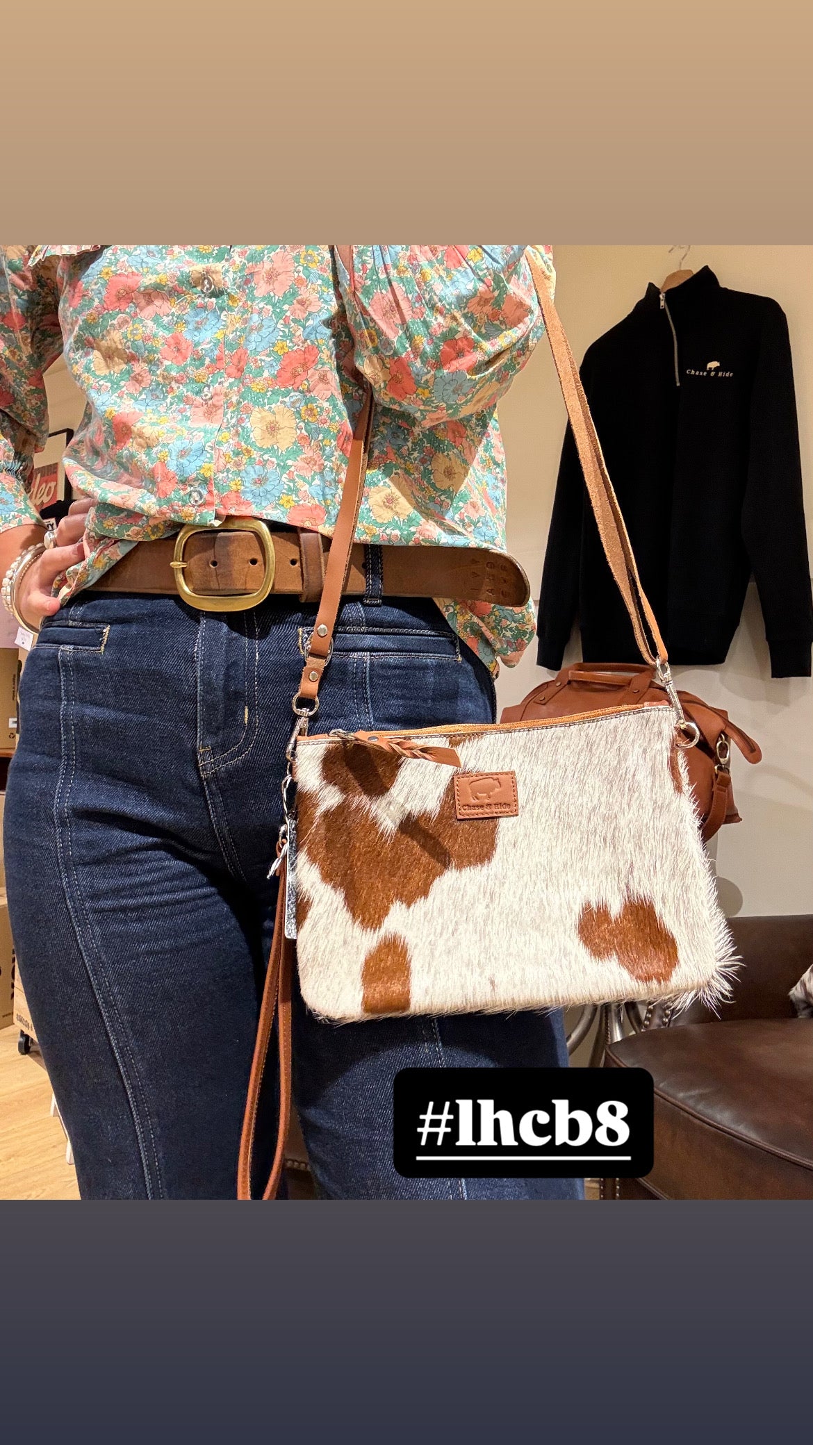 Large Hide Clutch/ Crossbody bag 