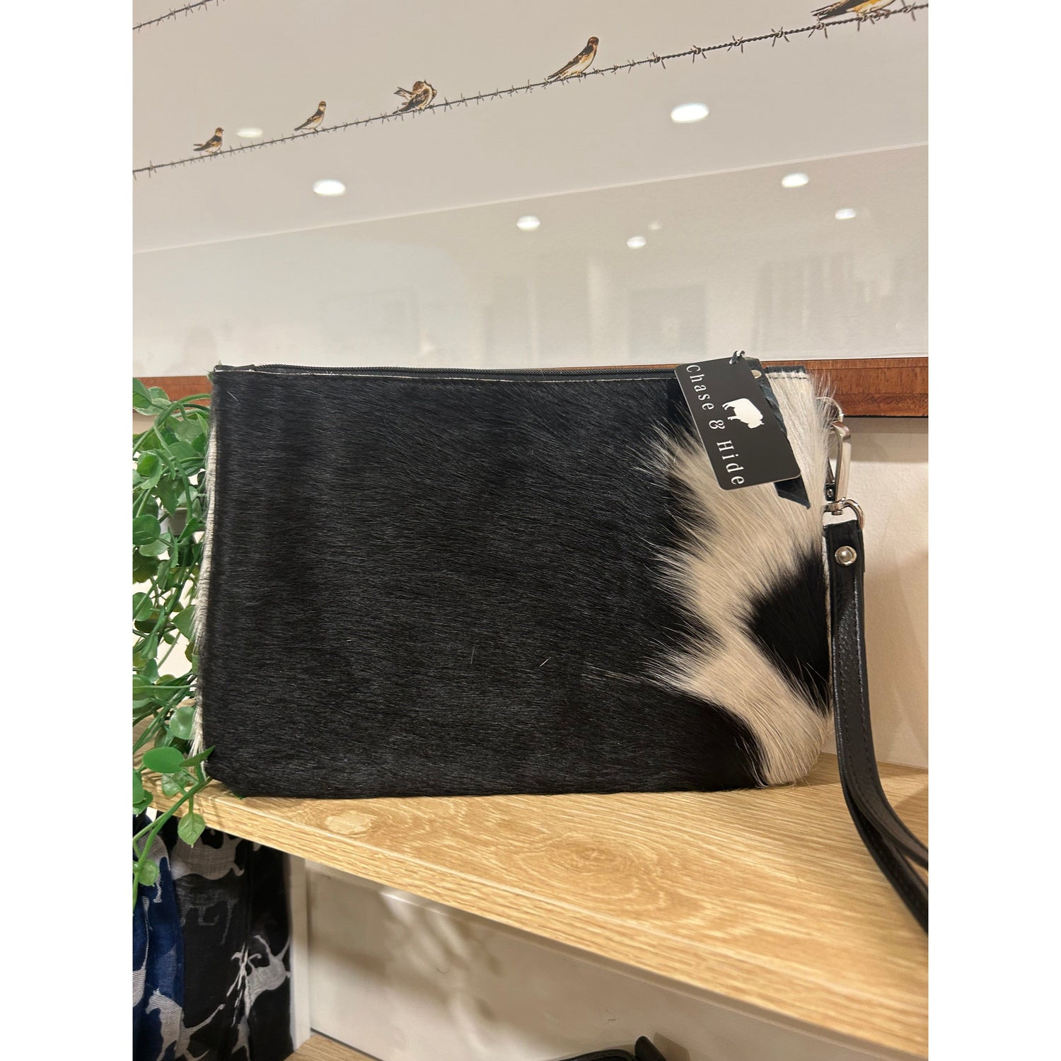 Large Hide Black Clutch 