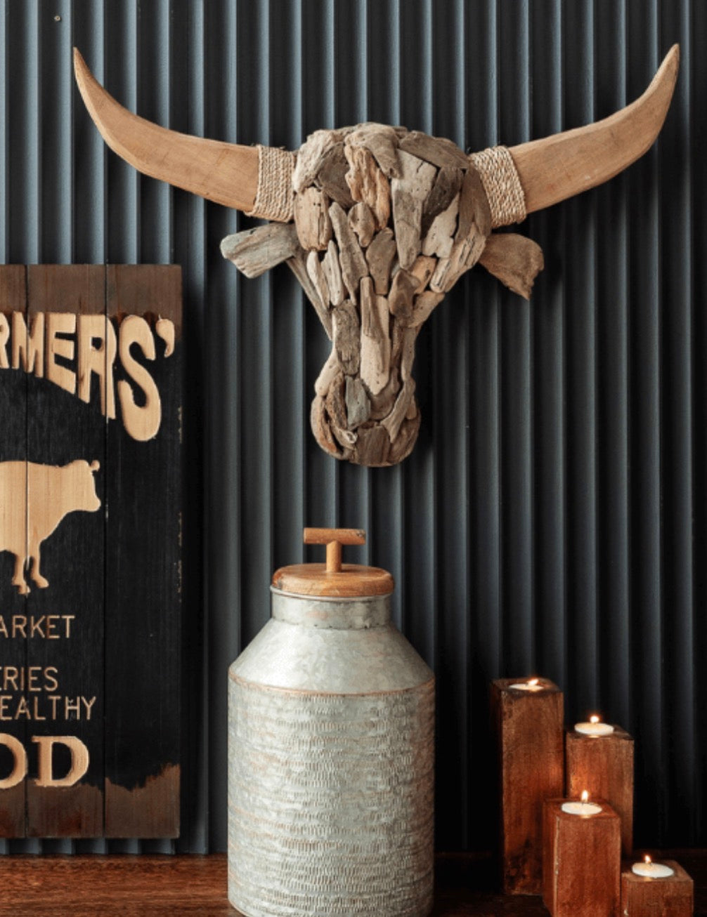 Driftwood Bulls Head Wall Art