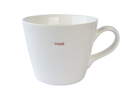 KBJ Word Bucket Mug - C*** (Hand Embossed Red Text)