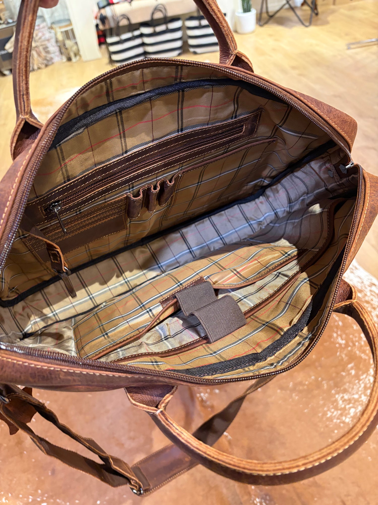 17” Brown Leather Laptop Case - 2076