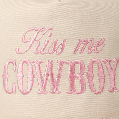 Kiss Me Cowboy Embroidery Two-Tone Cap