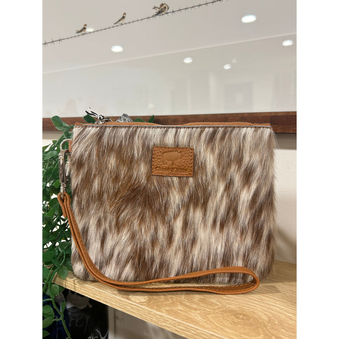 Midi Hide Tan Clutch 