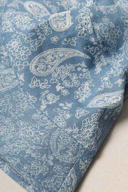 Paisley Print Denim Cotton Bucket Hat