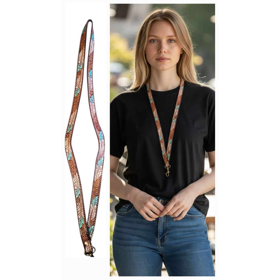 Genuine Leather Western Lanyard