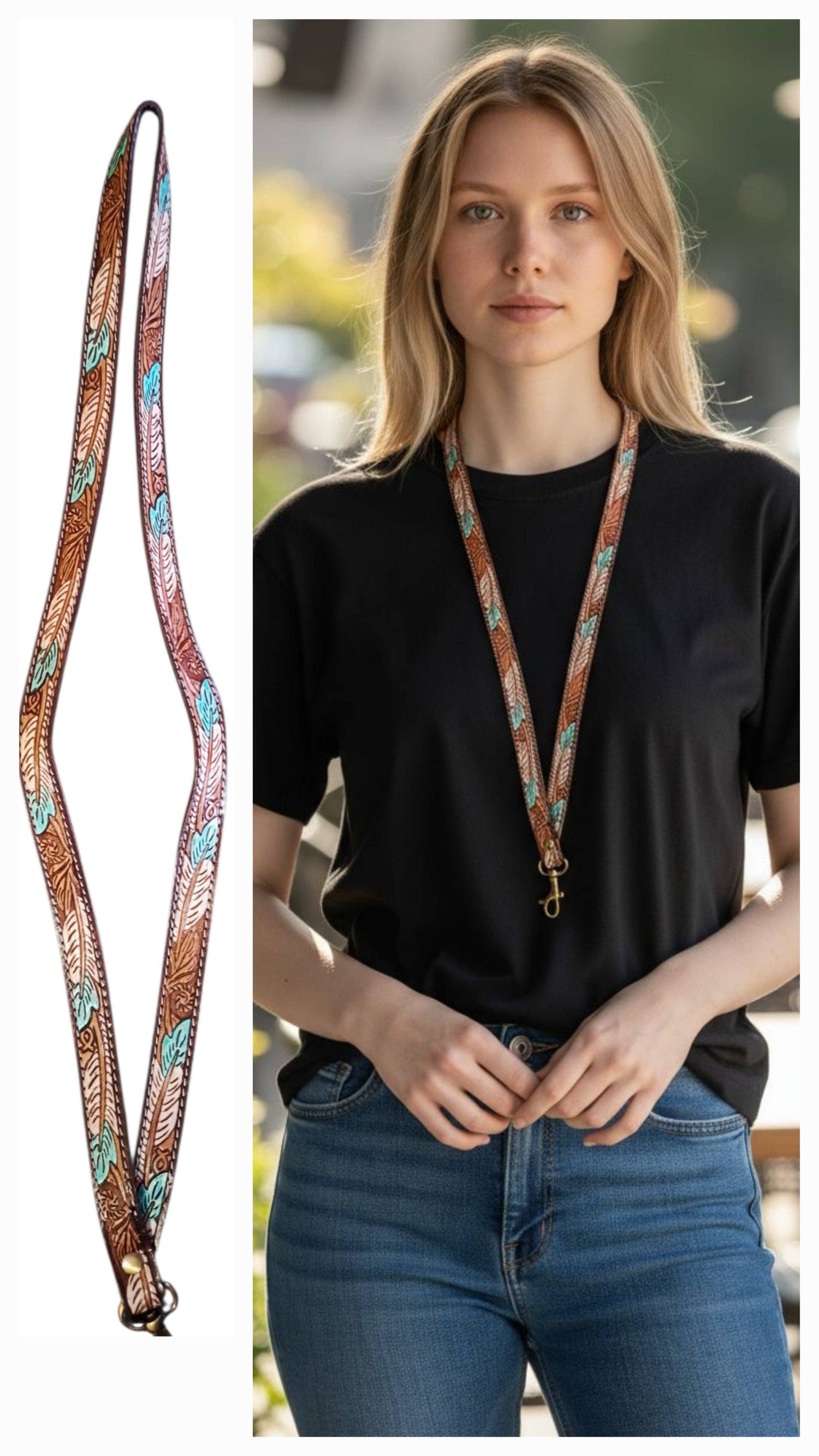 Genuine Leather Western Lanyard