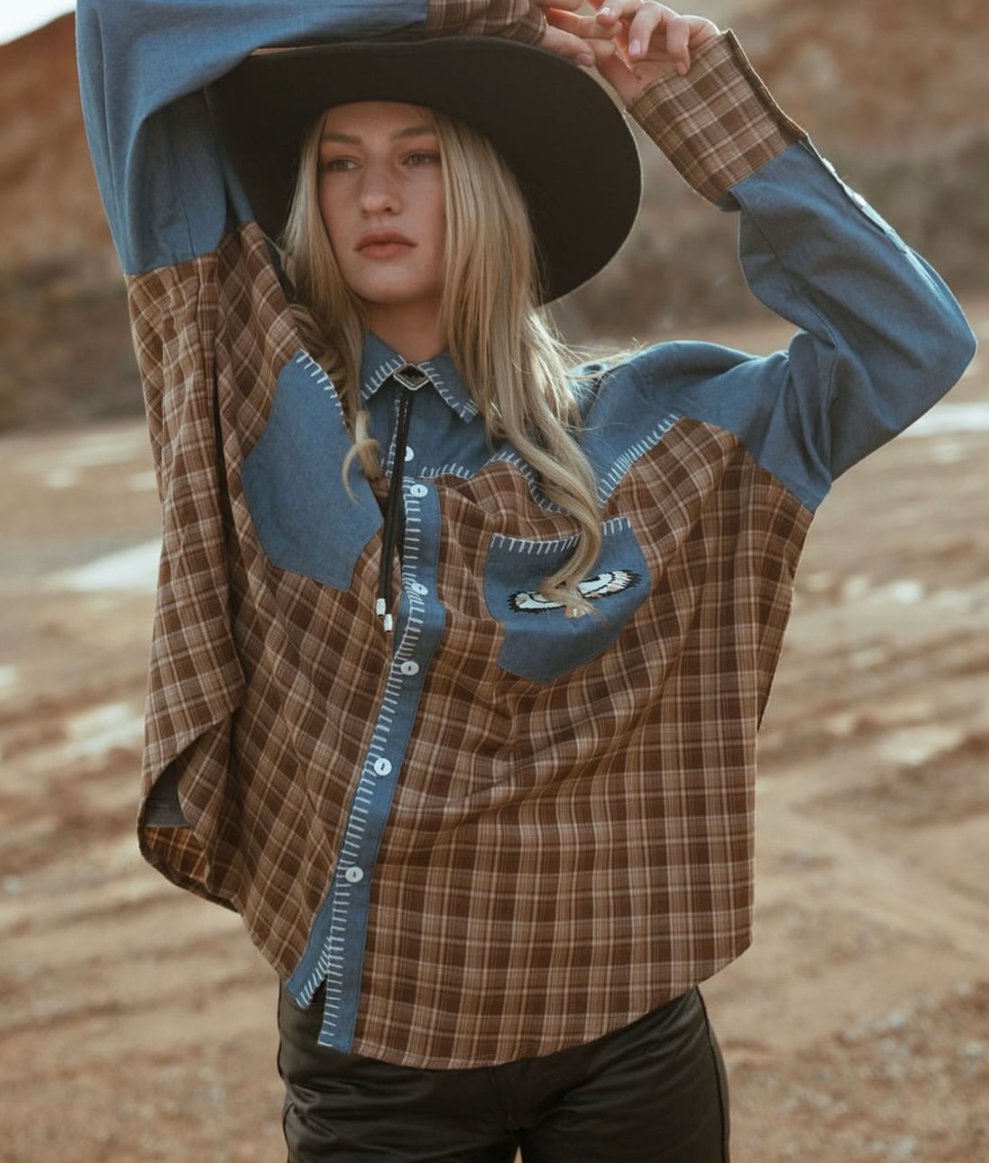 FAR MER Texas Yoke Button up (Eagle Plaid)